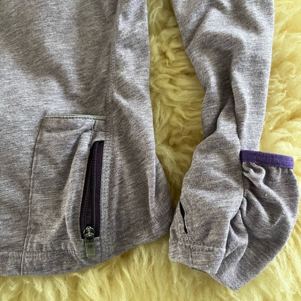 Nike Purple Dri-Fit Baselayer Hooded Pullover Performance Long Sleeve Top - Picture 2 of 7